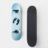 Skateboard Empreintes Pieds Nus Bleu (Recto)