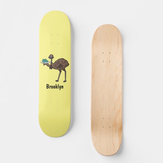 Skateboard Emu avec dessin animé d'oeufs (Recto)