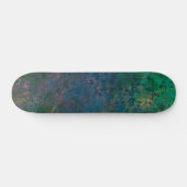 Skateboard Encre d'alcool vert foncé et bleu Abstrait (Horz)