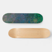 Skateboard Encre d'alcool vert foncé et bleu Abstrait (Horz)