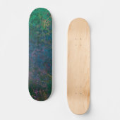 Skateboard Encre d'alcool vert foncé et bleu Abstrait (Recto)