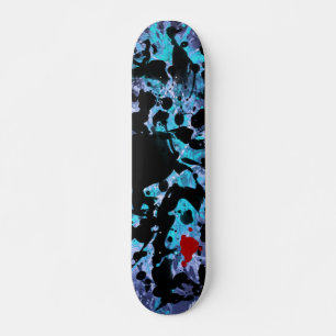 Skateboard ENCRE NOIRE éclaboussure bleue