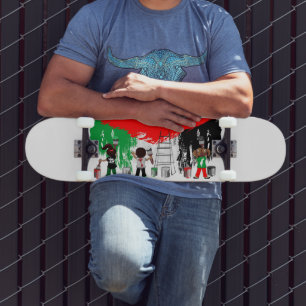 Skateboard Enfants de Gaza peignant le drapeau de la Palestin