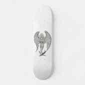 Skateboard Engel Bleistiftzeichnung Design noir et blanc (Recto)