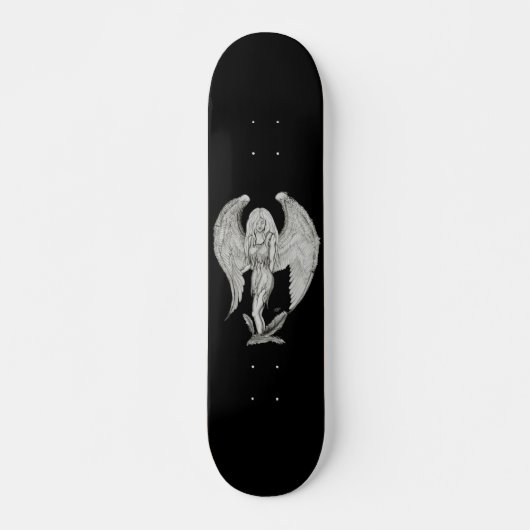 Skateboard Engel - Design noir et blanc (Devant)