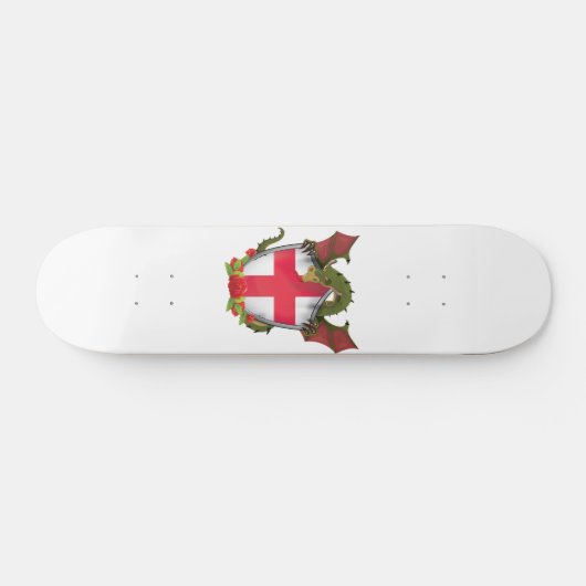 Skateboard England Dragon and English Flag shield (Horz)