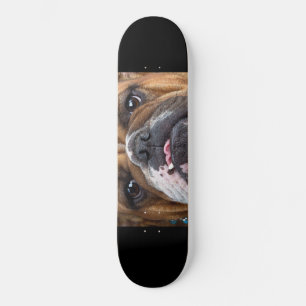 Skateboard English Bulldog  Throw Pillow