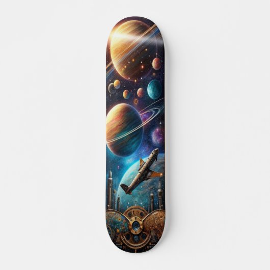 Skateboard Engrenages galactiques" (Devant)