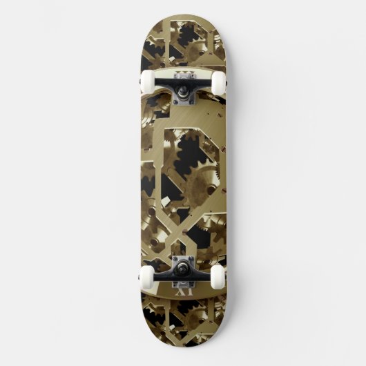 Skateboard Engrenages Horloge Or Grunge Rouille Destin Créati (Recto)