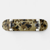 Skateboard Engrenages Horloge Or Grunge Rouille Destin Créati (Horz)