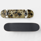 Skateboard Engrenages Horloge Or Grunge Rouille Destin Créati (Horz)