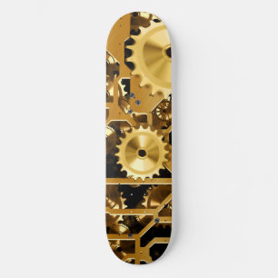 Skateboard Engrenages Horloge Or Grunge Rouille Destin Créati