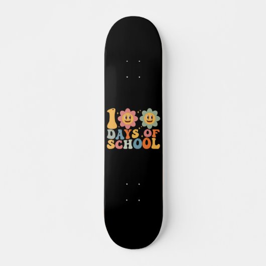 Skateboard Enseignant Enfants Retro Super 100 Jours 0f École (Devant)