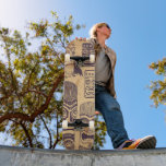 Skateboard Ensemble Tiki vintage<br><div class="desc">Vintage Tiki (une grande sculpture polynésienne sous forme humanoïde) ensemble d'illustrations graphiques.</div>