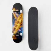 Skateboard Epic Blue Orange Flame Abstract Magic Energy (Devant)