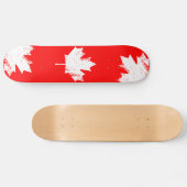 Skateboard Érable grunge de drapeau du Canada - blanc tordu (Horz)