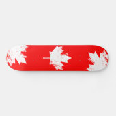 Skateboard Érable grunge de drapeau du Canada - blanc tordu (Horz)