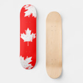 Skateboard Érable grunge de drapeau du Canada - blanc tordu (Recto)