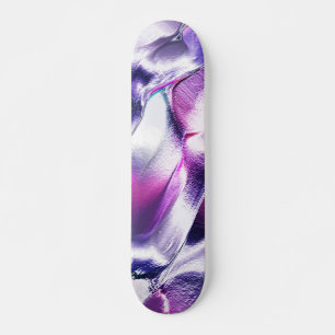 Skateboard Esculpido de métal fosco, em roxo e lilás