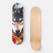 Skateboard Esprit de loup sauvage abstrait (Recto)