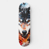 Skateboard Esprit de loup sauvage abstrait (Recto)