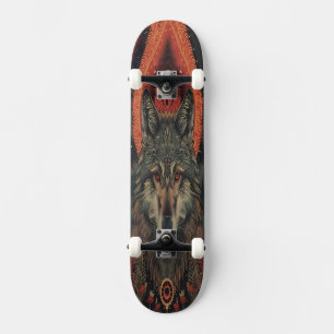 Skateboard Esprit Ésotérique Loup Géométrique Totémique Mys