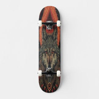 Skateboard Esprit Ésotérique Loup | Géométrique Totémique Mys