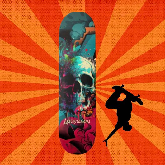 skateboard est amusant Graffiti crâne
