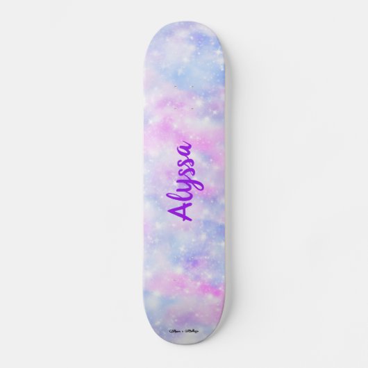 Skateboard Esthétique Pastel Nuds Sparkle Personnalisé (Recto)