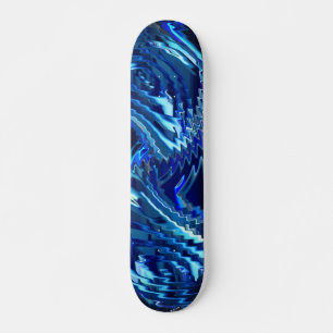 Skateboard Estrela azul ondulada com trados em ziguezague