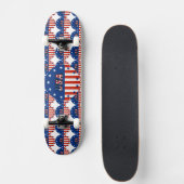 Skateboard États-Unis - Drapeau américain et étoiles en Patin (Devant)