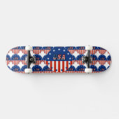 Skateboard États-Unis - Drapeau américain et étoiles en Patin (Horz)
