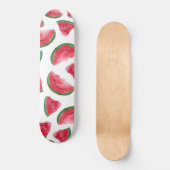 Skateboard Eté Rouge Vert pastèque Motif d'aquarelle (Recto)