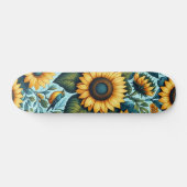 Skateboard Été/tournesol/oiseau (Horz)