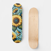 Skateboard Été/tournesol/oiseau (Recto)