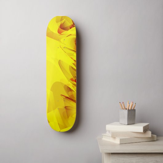 Skateboard Étincelle jaune Abstraite (Art mural)