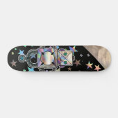 Skateboard Étoiles arc-en-ciel Holographique Robots de Partie (Horz)