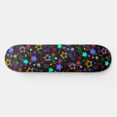 Skateboard Étoiles Colorées Noires (Horz)