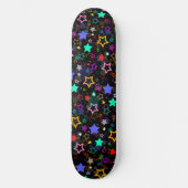 Skateboard Étoiles Colorées Noires (Recto)