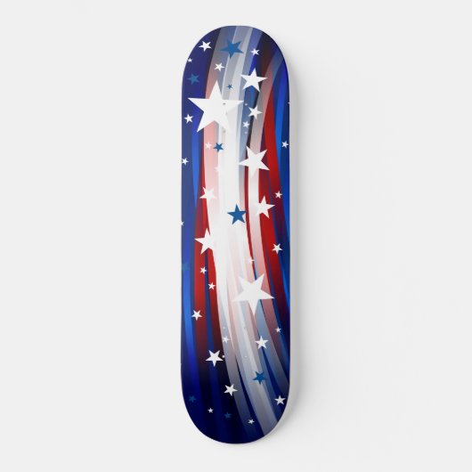 Skateboard Étoiles et rayures Rouge Blanc Bleu | 4 JUILLET (Recto)