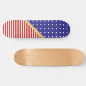 SKATEBOARD ÉTOILES ET STRIPES PERSONNALISÉS MOTIF BLANC ROUGE (Horz)