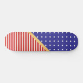SKATEBOARD ÉTOILES ET STRIPES PERSONNALISÉS MOTIF BLANC ROUGE (Horz)