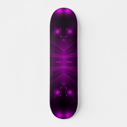 Skateboard étoiles lumineuses violettes (Devant)