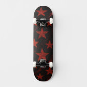 Skateboard Étoiles Rouges Fond Noir Grunge (Recto)