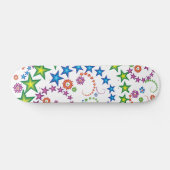 Skateboard étoiles vives_2 sur bois (Horz)