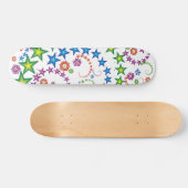 Skateboard étoiles vives_2 sur bois (Horz)