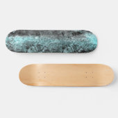 Skateboard Étrange texture fibreuse en bleu clair et noir (Horz)