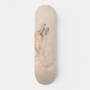 Skateboard Étude d'un renard croustillant (par John Frederick