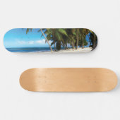 Skateboard Exotic beach throw pillow (Horz)