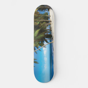 Skateboard Exotic beach throw pillow
